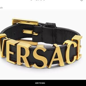 Versace Black Leather‎ Bracelet